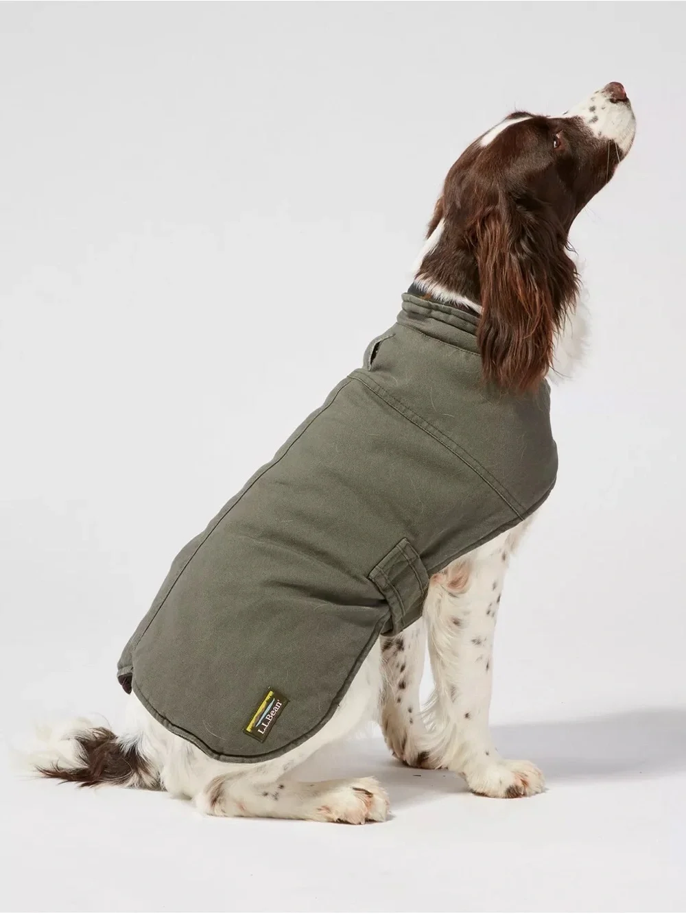 NEW L.L. Bean Reversible Field Coat for Dogs Olive Green Red Plaid - Small (S)